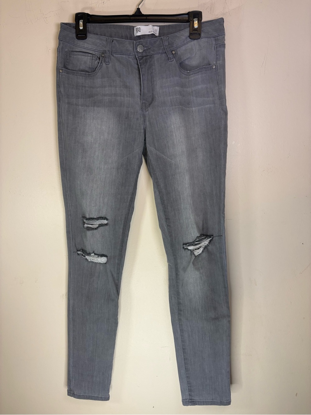 RSQ Ibiza Distressed Skinny Jeans Size 11 Washed Gray 29” Inseam Streetwear Y2K